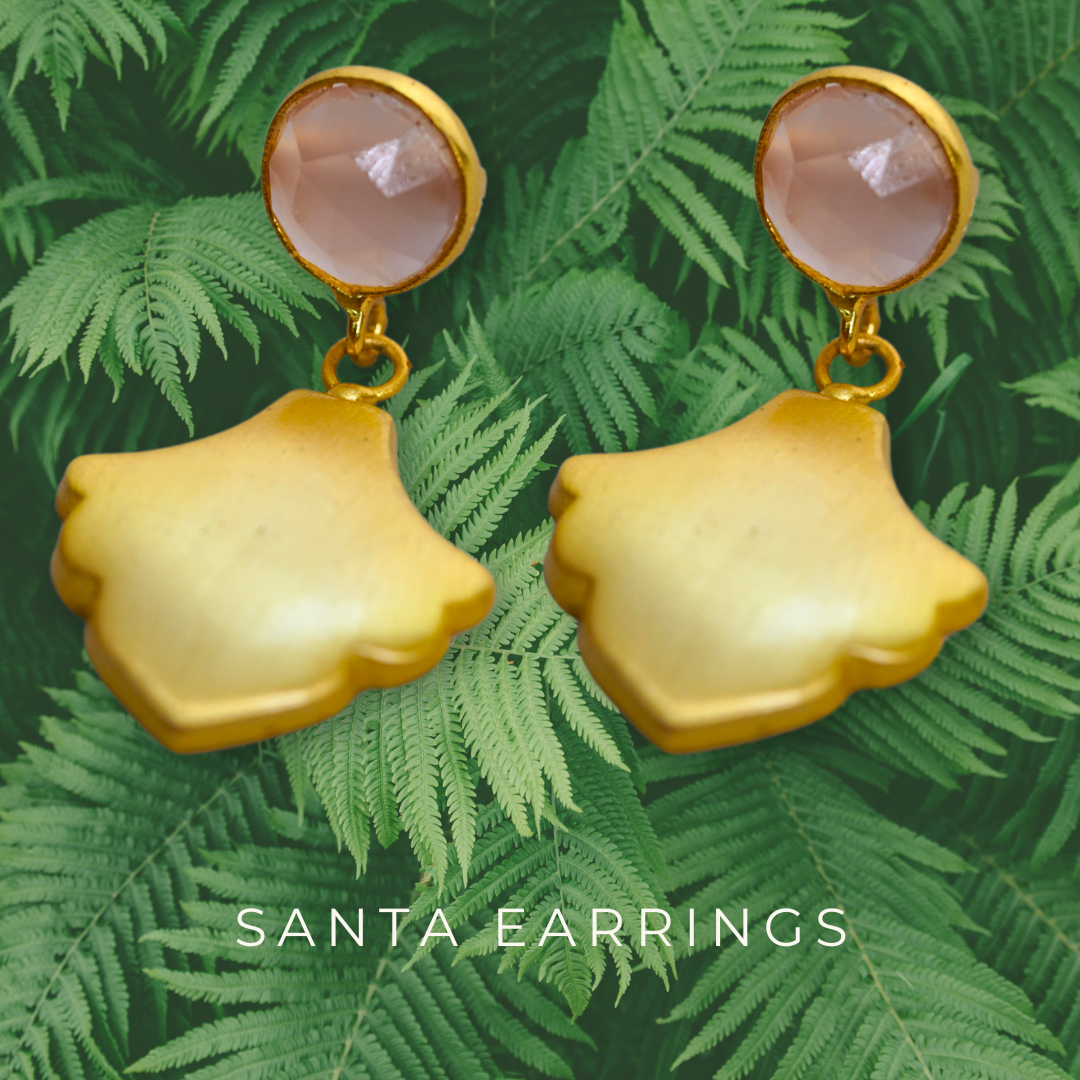 Santa Earrings | 18K Gold plated Silver Base Earrings