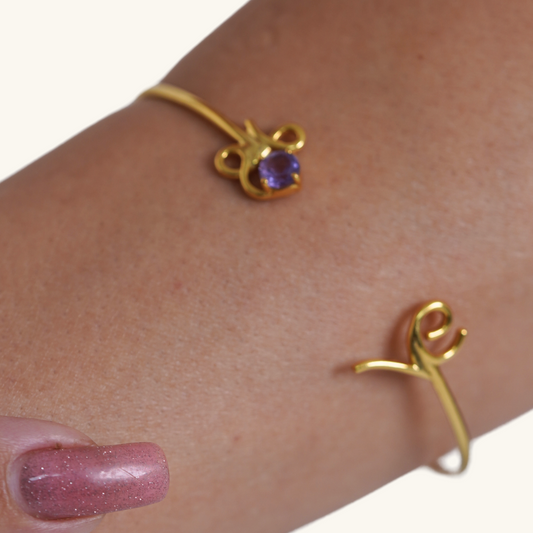 Perfectionist Bracelet | Thin Bracelet 18K Gold Plated with Blue Stone