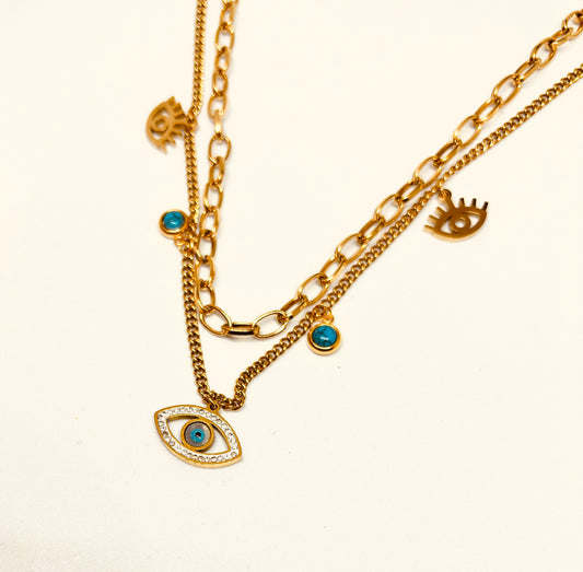 Evil eye layer chain