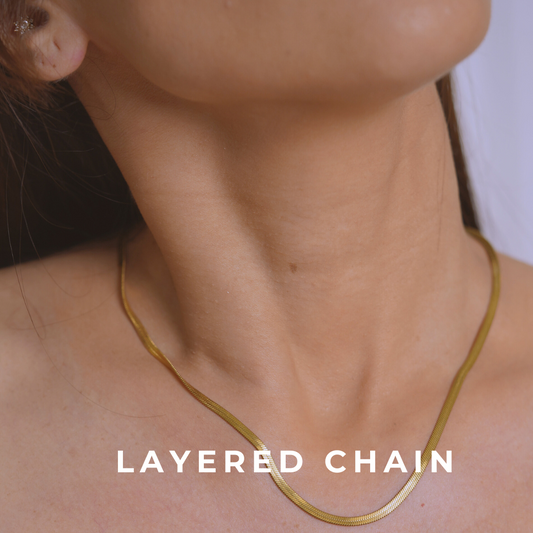 Flat Chain| 18K Gold Plated , Anti-tarnish