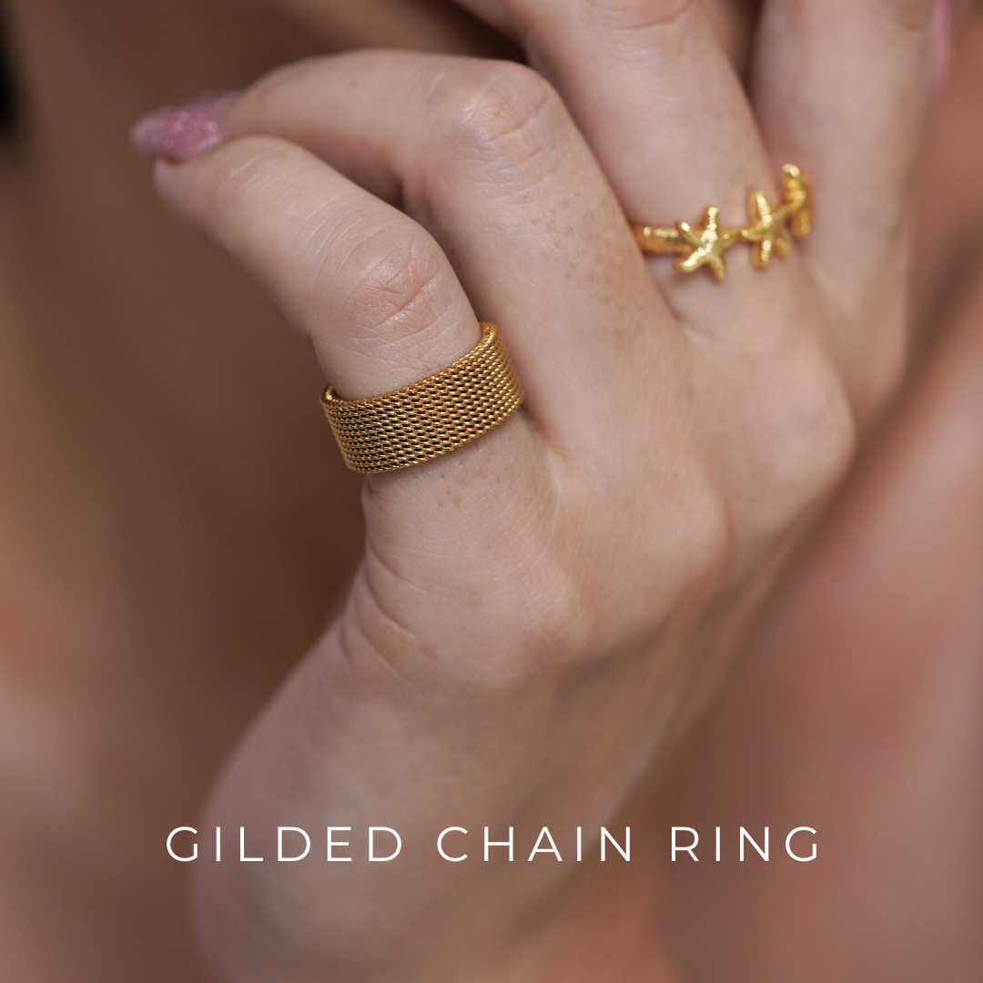 Gilded Chain Ring | 18K Gold Plated