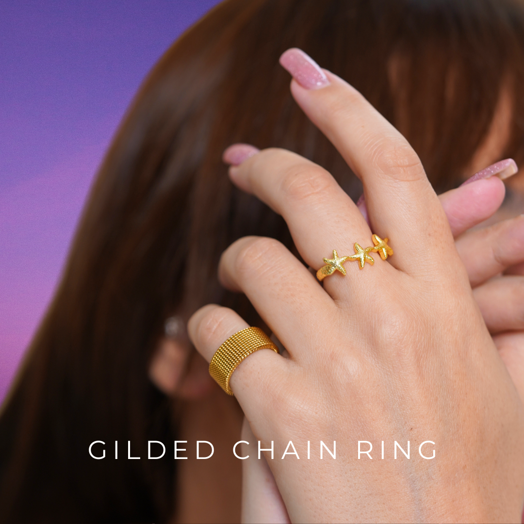 Gilded Chain Ring | 18K Gold Plated