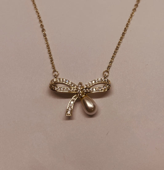 Paris Bow Necklace | 18K Gold Plated