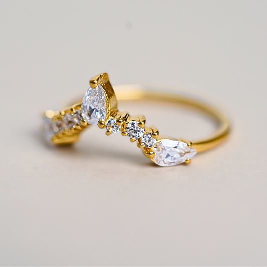 Queen Victoria Ring | 18K Gold Plated Ring with Zambian Zirconia