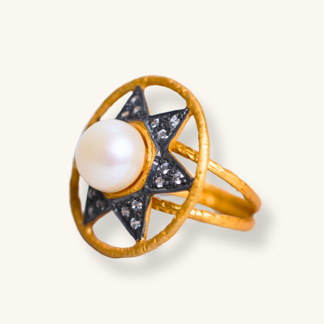 Sea Pearl Ring  |18K Gold Plated