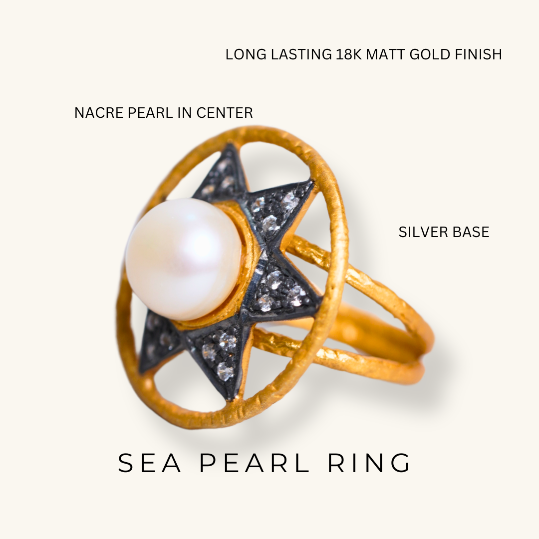 Sea Pearl Ring  |18K Gold Plated