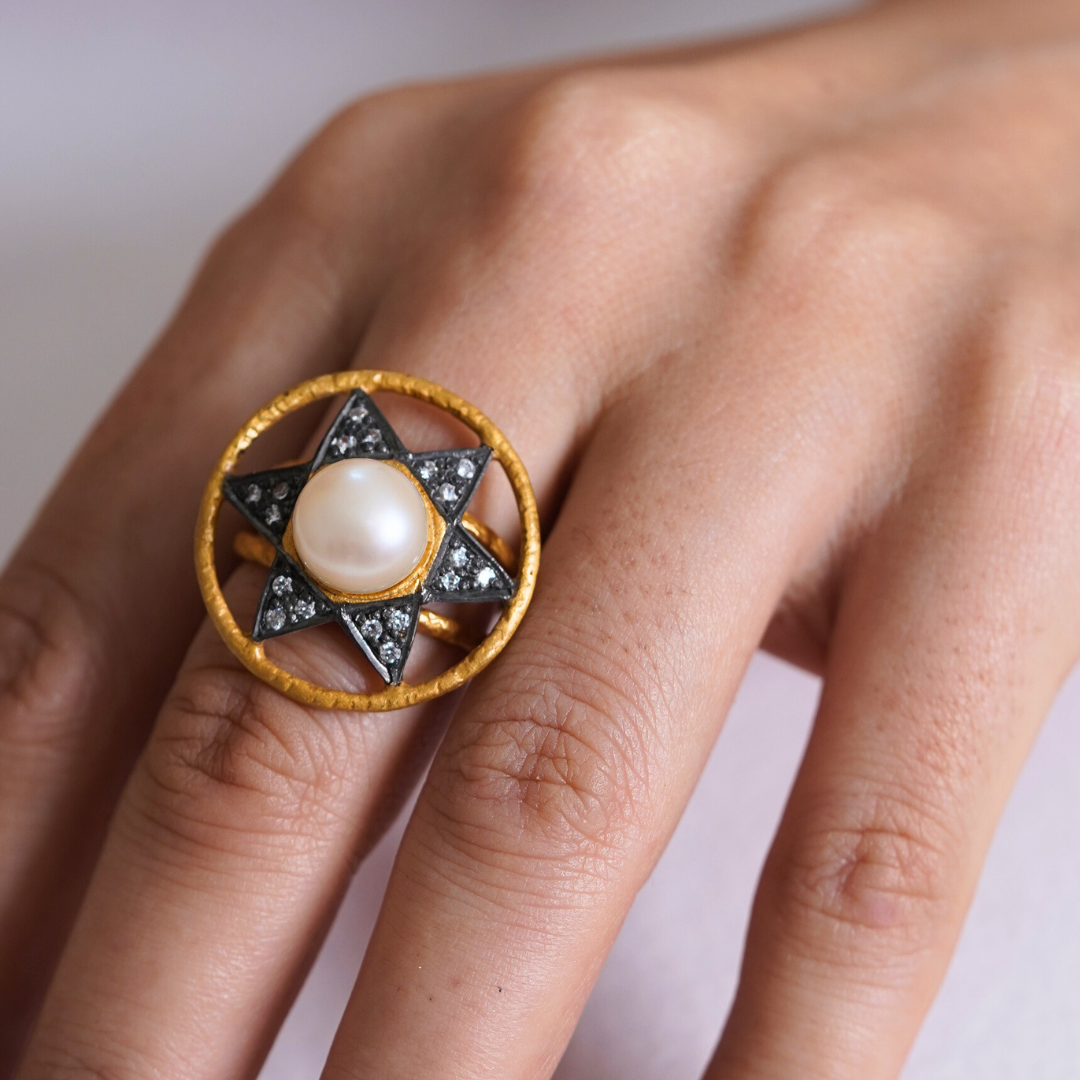 Sea Pearl Ring  |18K Gold Plated