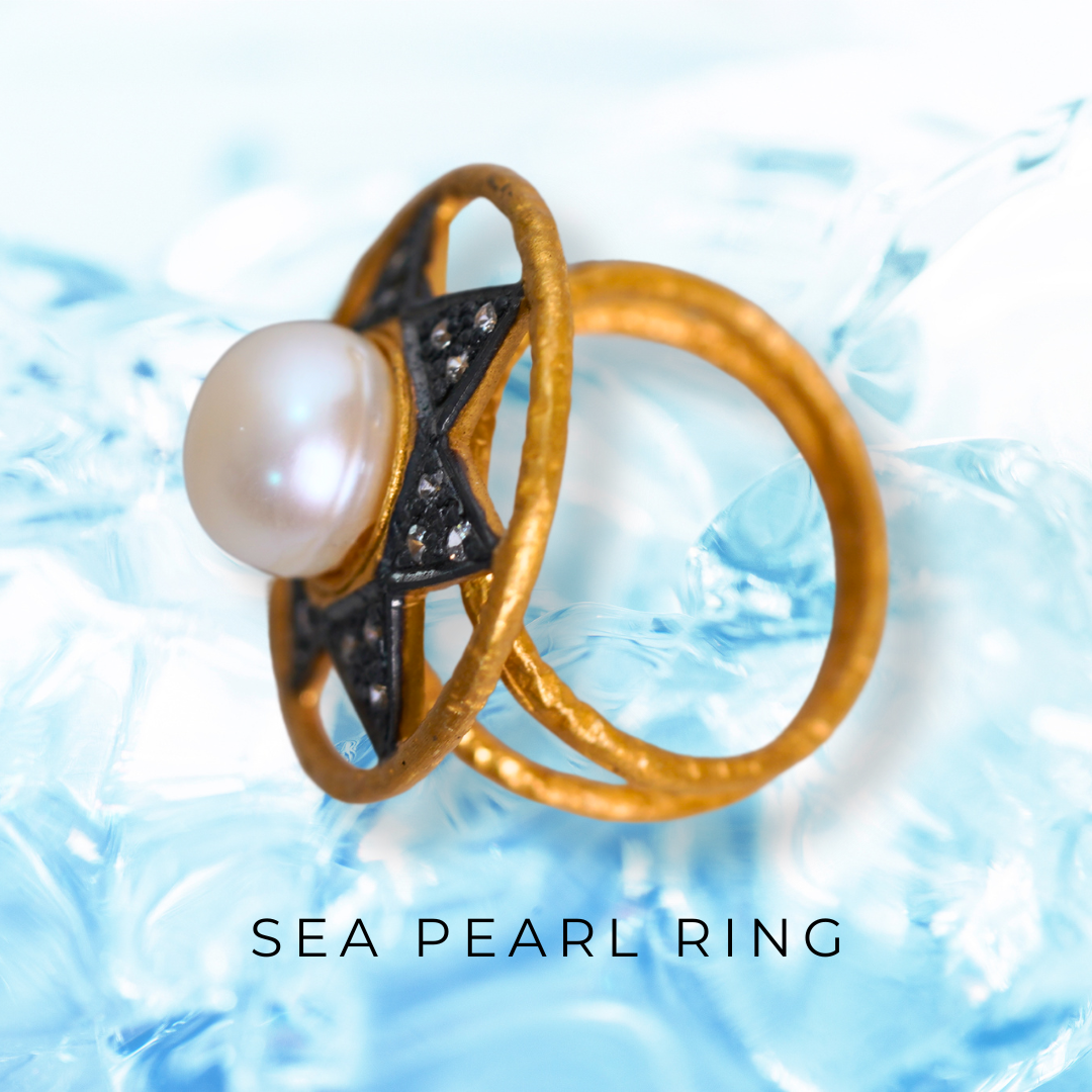 Sea Pearl Ring  |18K Gold Plated