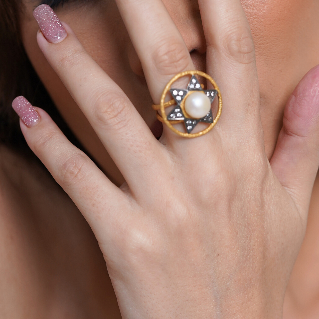 Sea Pearl Ring  |18K Gold Plated