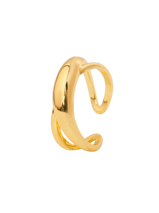 Criss Cross Cover Solid Gold Ring