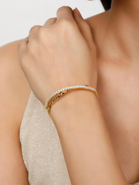 Italian two layer bracelet | 18K Thick Gold Plating