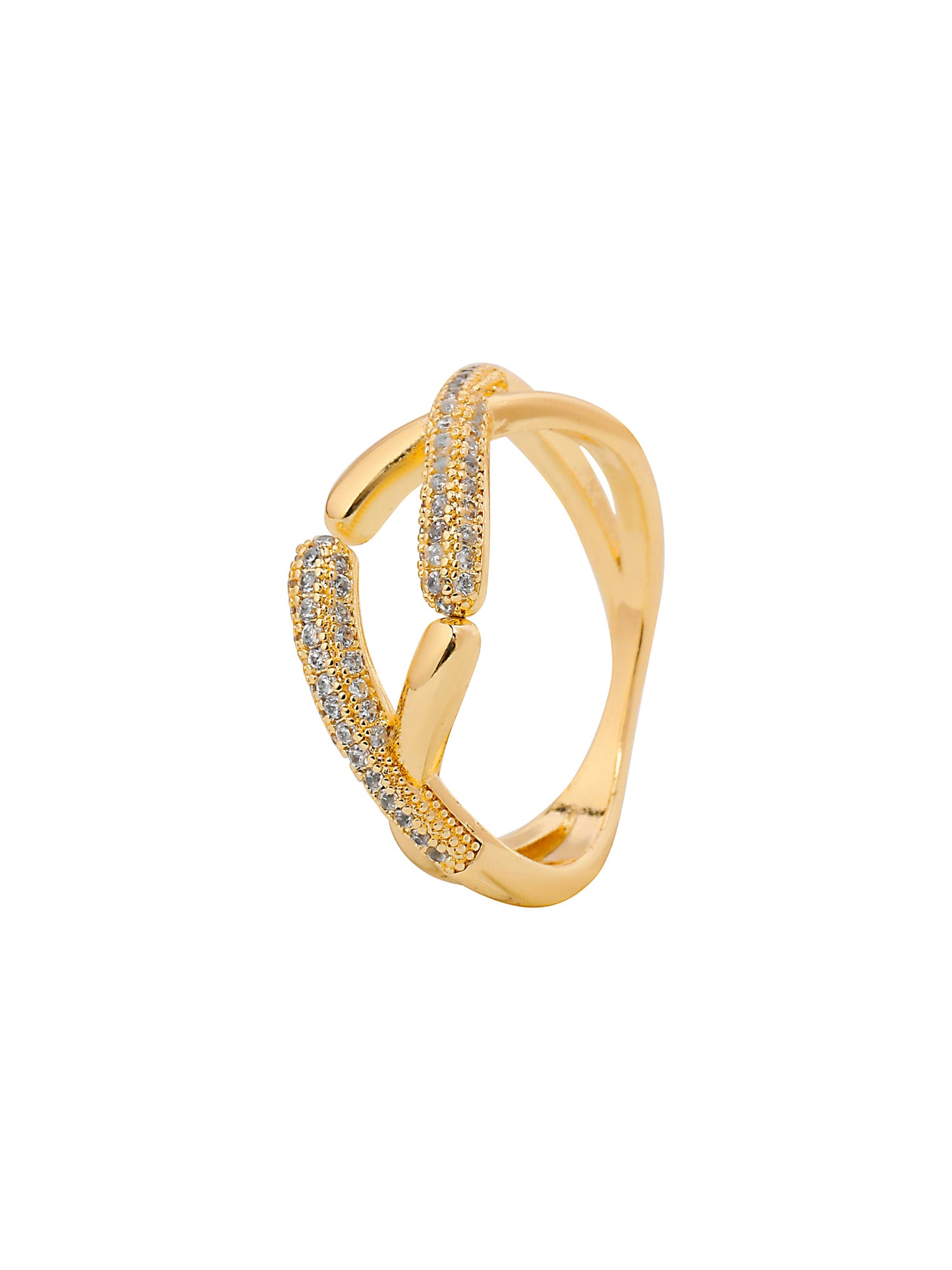 Intertwined Gold Stone Ring