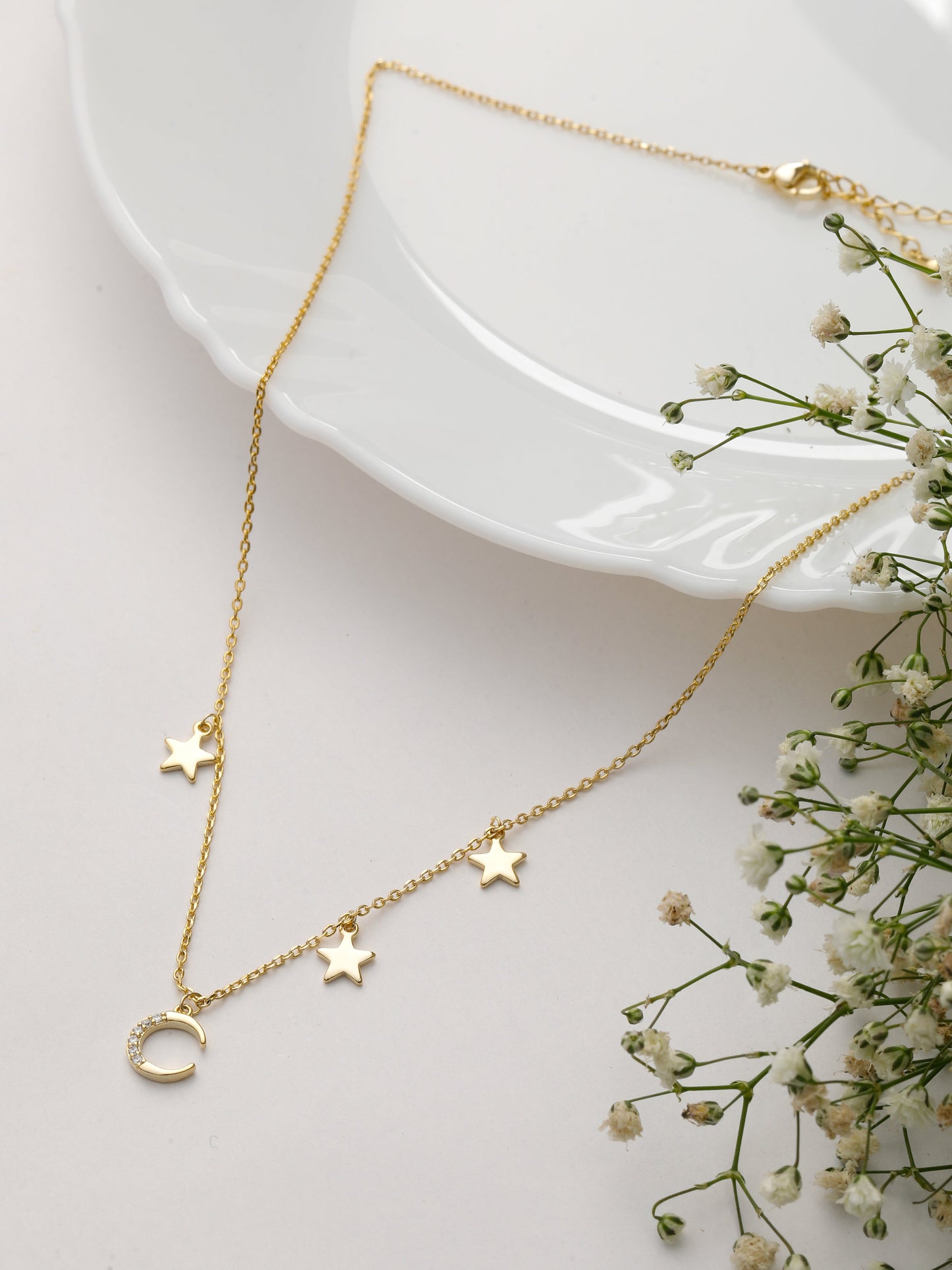 Star N Moon Charm Gold Chain