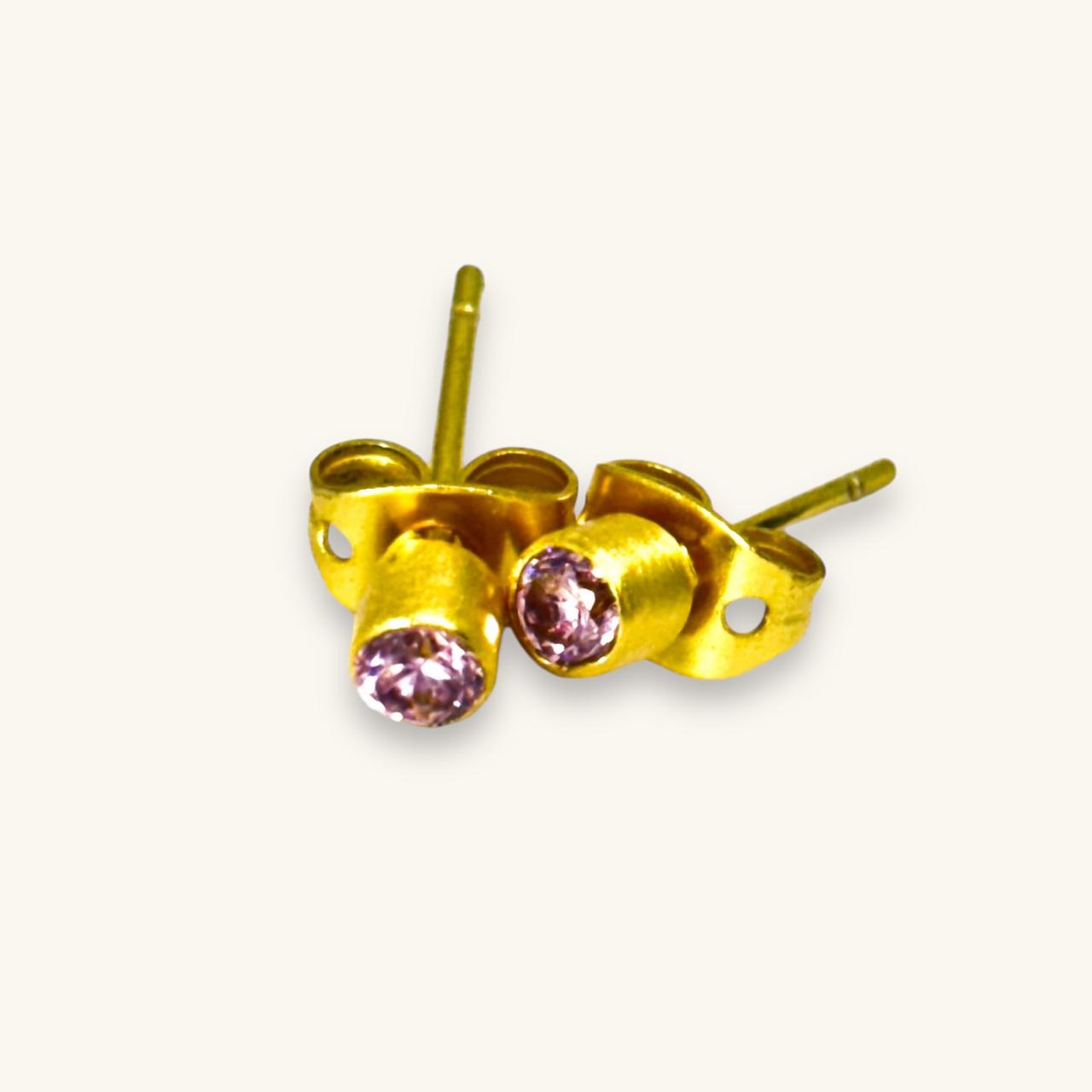 Korean-Love Earrings | Small 18K Gold plated Studs