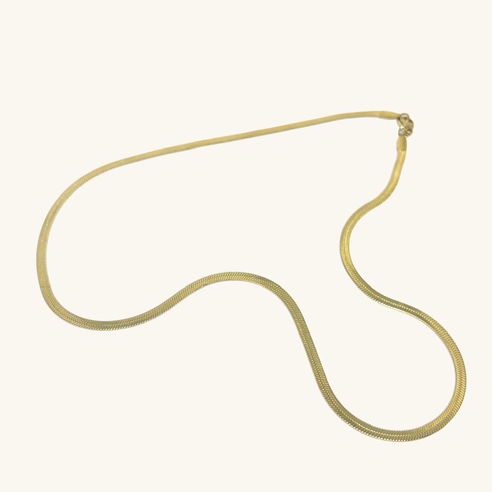 Flat Chain| 18K Gold Plated , Anti-tarnish